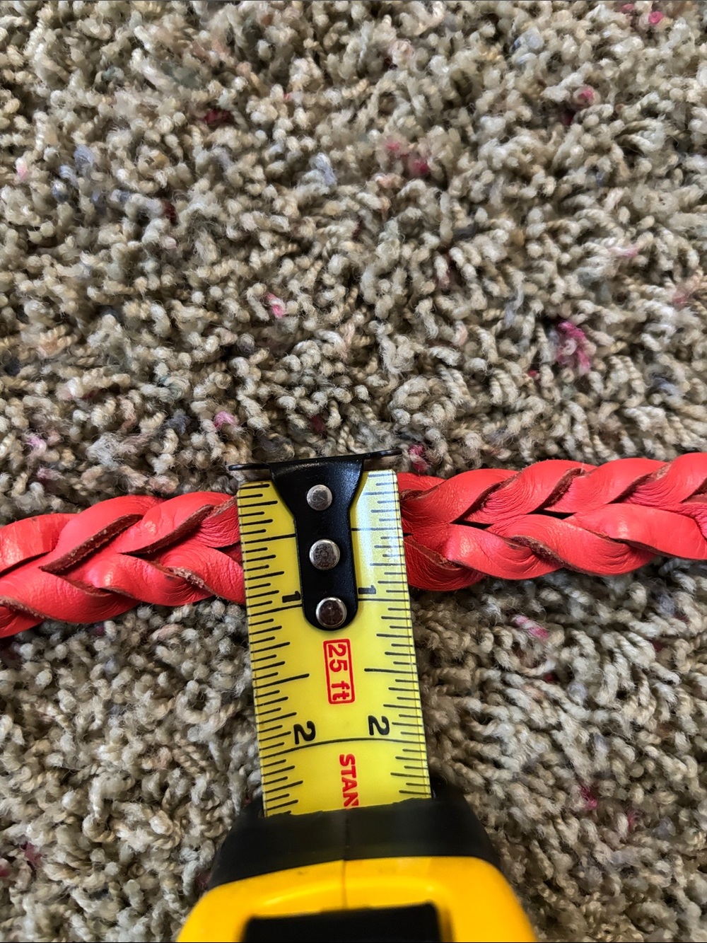 J. Crew Coral/Salmon Pink Braided Genuine Leather Belt - Women's Sz M/L - Picture 4 of 6